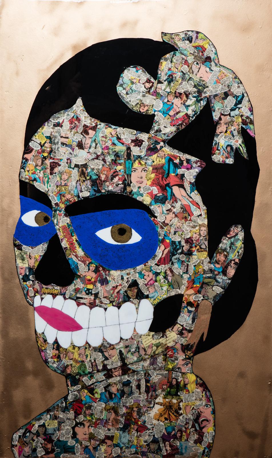 Mixed media collage by Arlette LIMA — Dual Voices